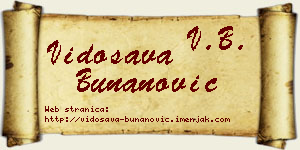 Vidosava Bunanović vizit kartica